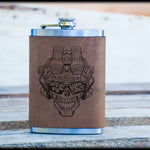 MGWAC Leather Flask - 8oz Stainless Steel Flask - Flasks