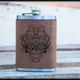 MGWAC Leather Flask - 8oz Stainless Steel Flask - Flasks