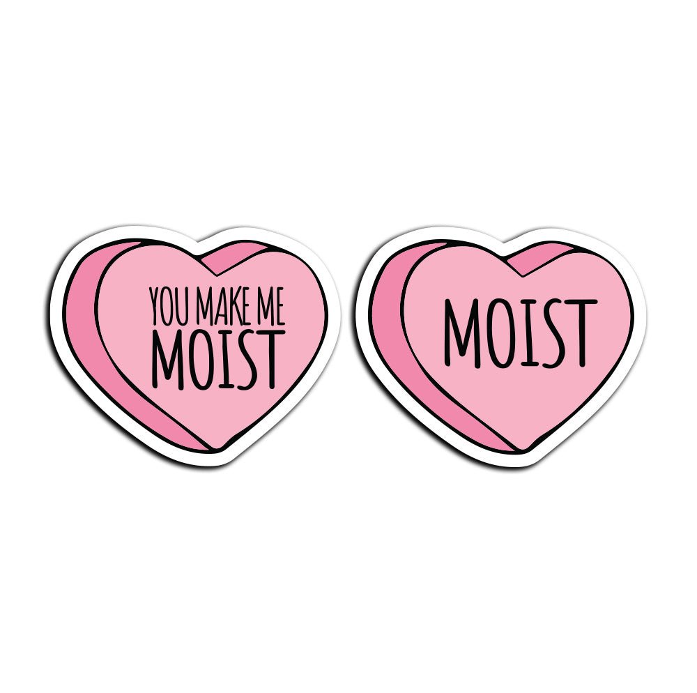 Moist Candy Hearts Sticker - Sticker