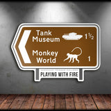 Monkey World Sticker - 3.5" x 2.2" - Sticker