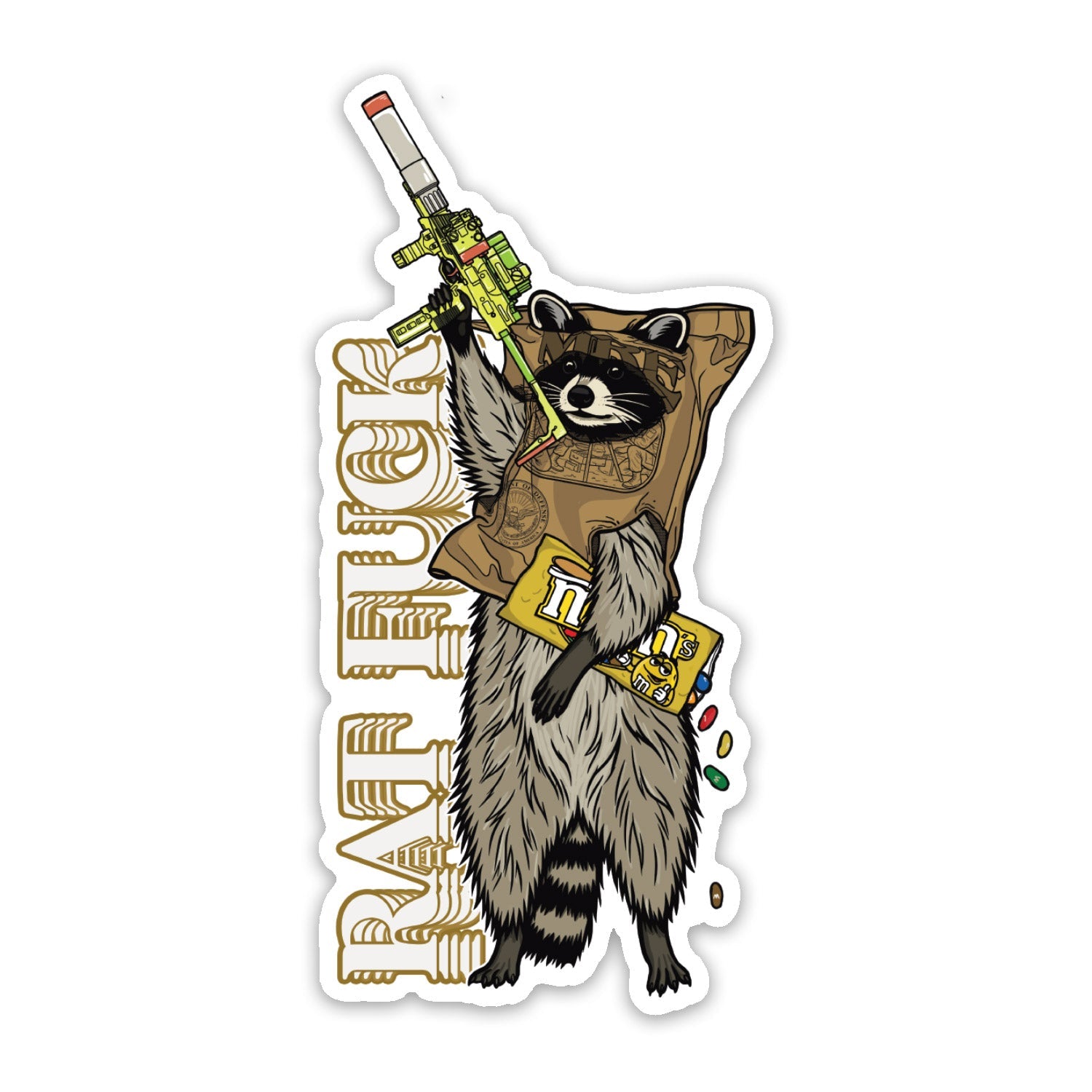 MRE Raccoon Sticker - 4" - Sticker