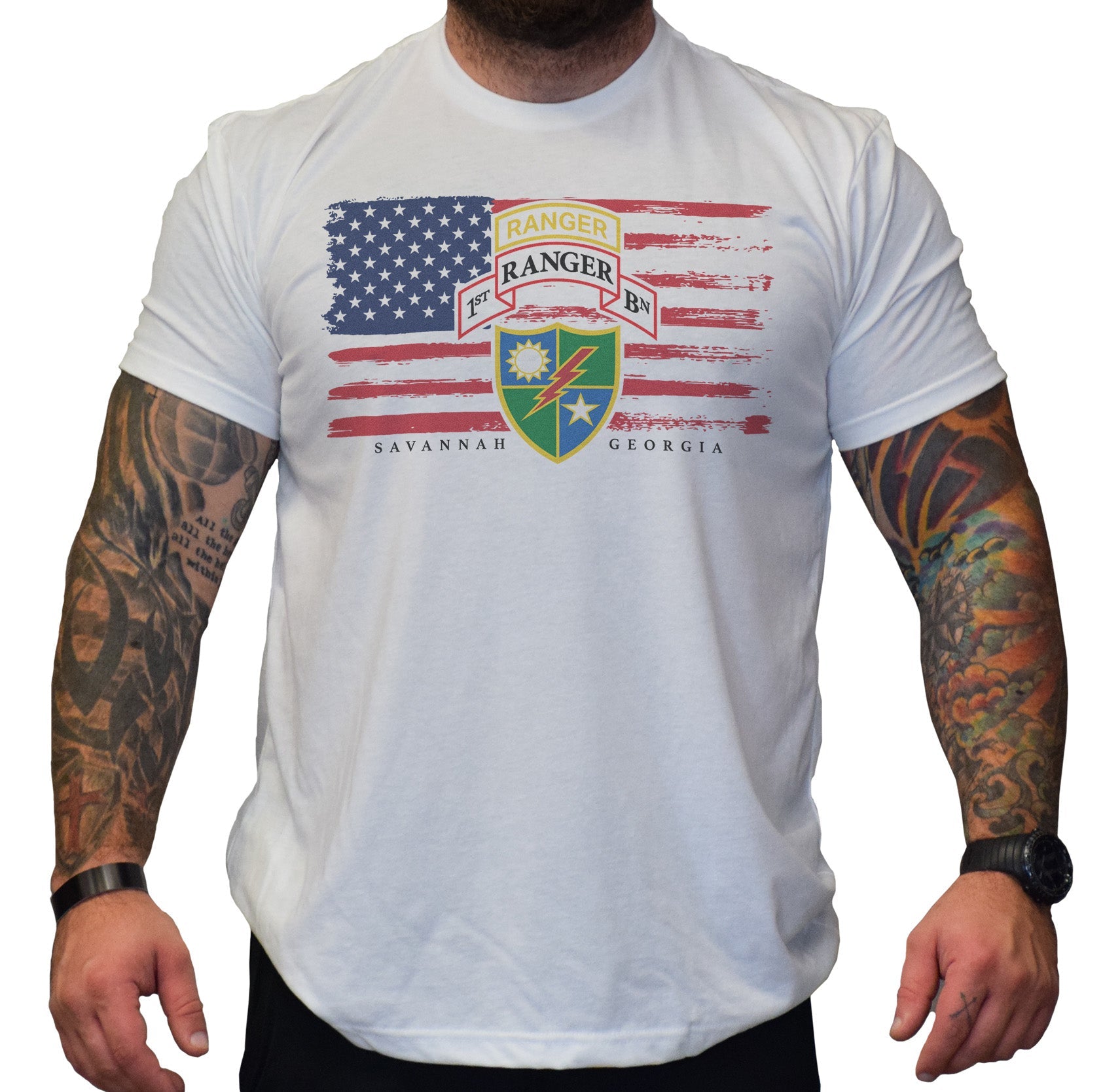 Old Glory Ranger Battalion - White - Shirt