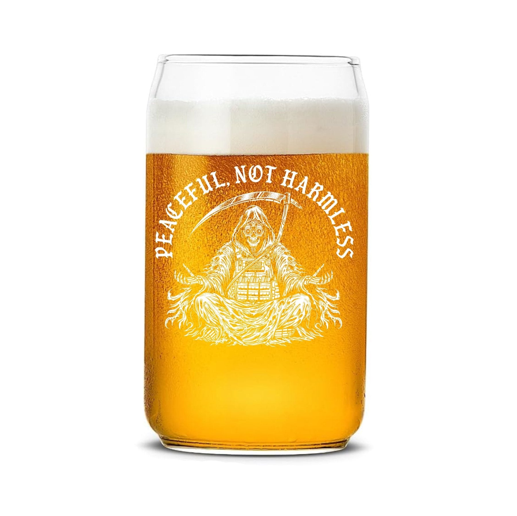 Peaceful Reaper Subdued Beer Can Glass Set - 16oz - Glassware
