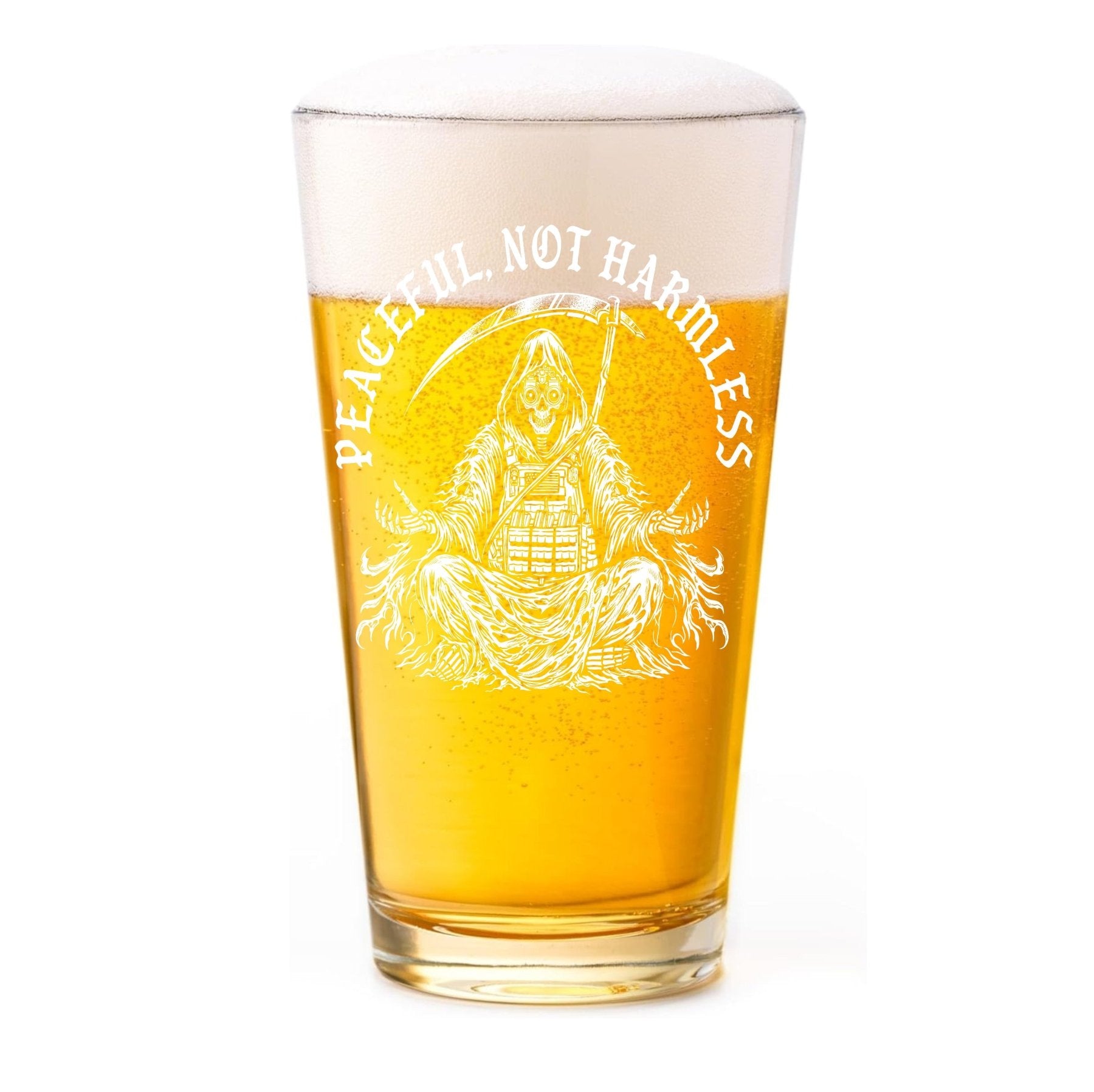 Peaceful Reaper Subdued Pint Glass Set - 16oz - Glassware