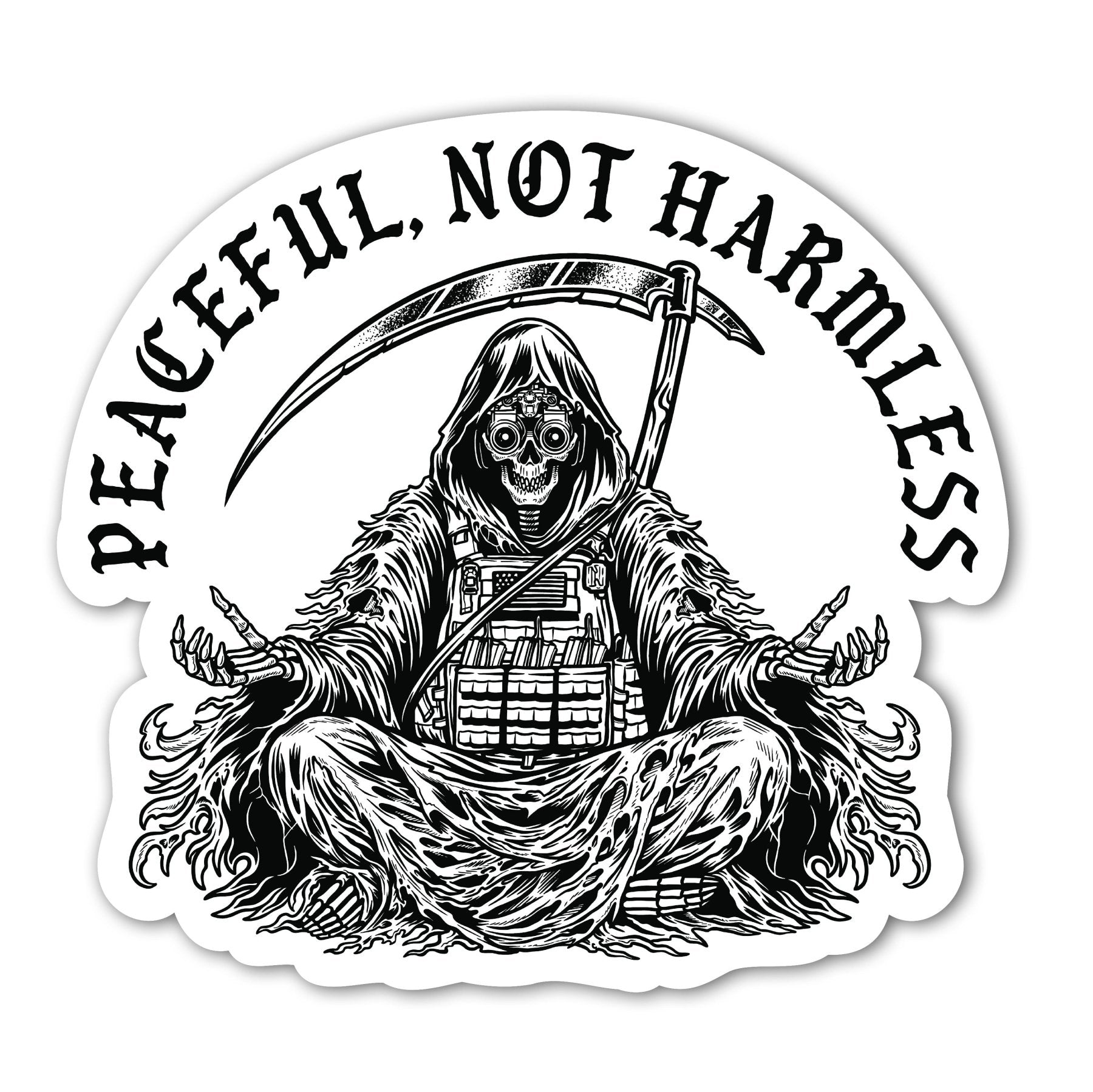 Peaceful Reaper Subdued Sticker - 4" - Sticker