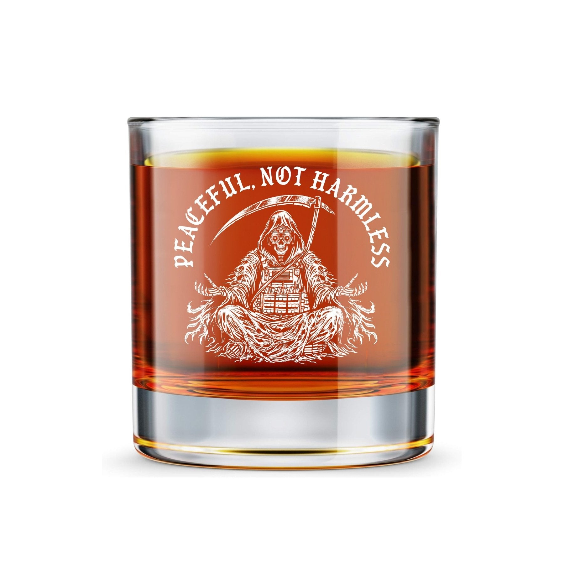Peaceful Reaper Subdued Whiskey Glass Set - 16oz - Glassware