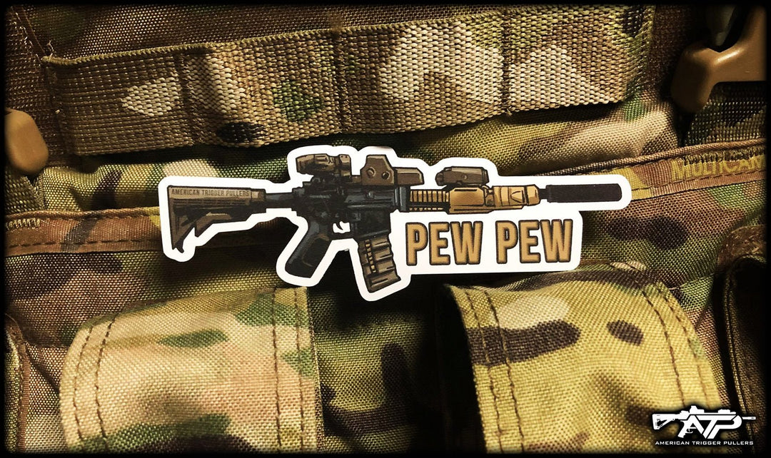 Mk18 Sticker Pew Pew MK18 Sticker – American Trigger Pullers