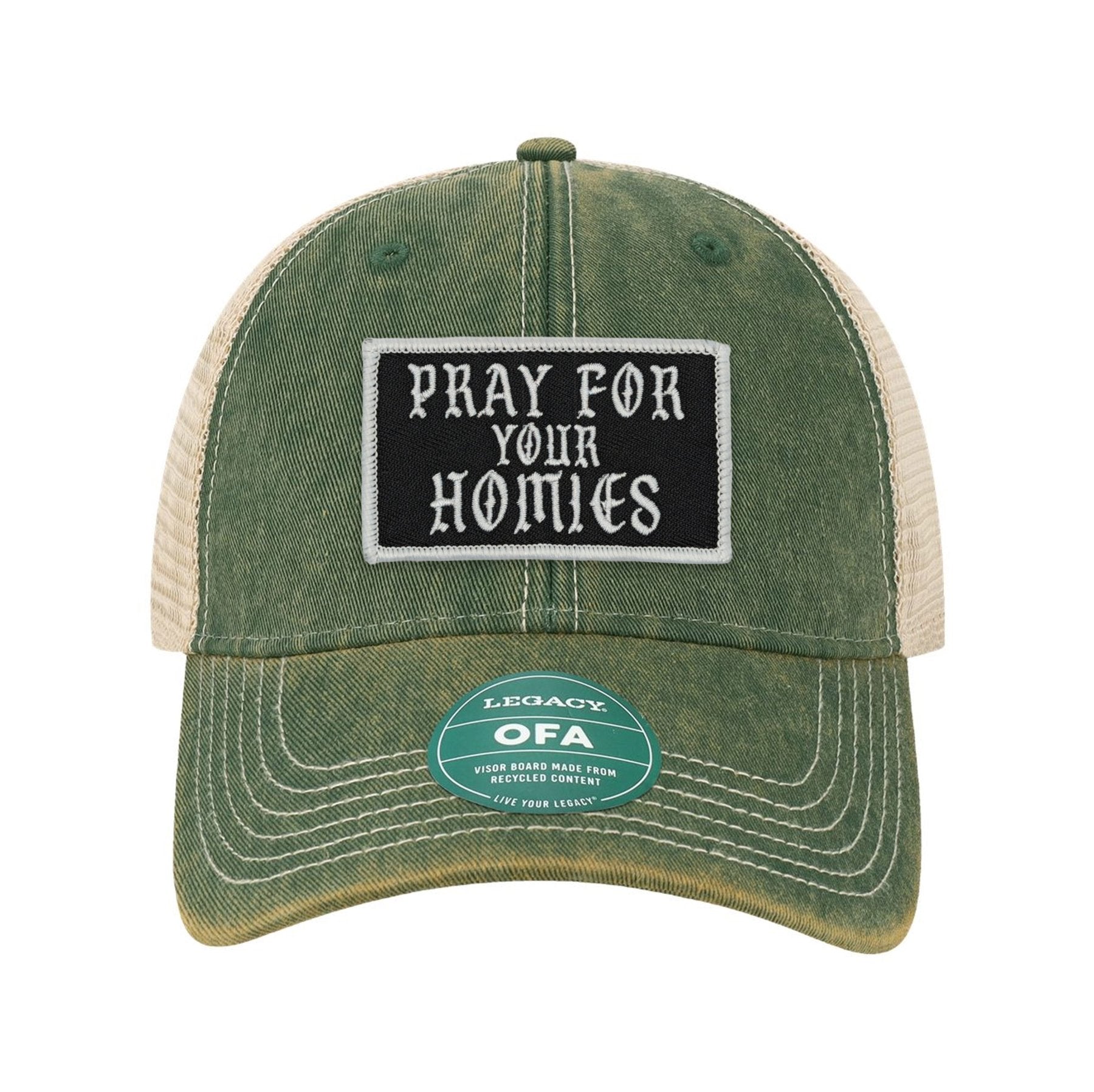 Pray For Your Homies Patch Old Trucker Hat - OSFA - Hat