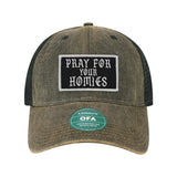 Pray For Your Homies Patch Old Trucker Hat - OSFA - Hat