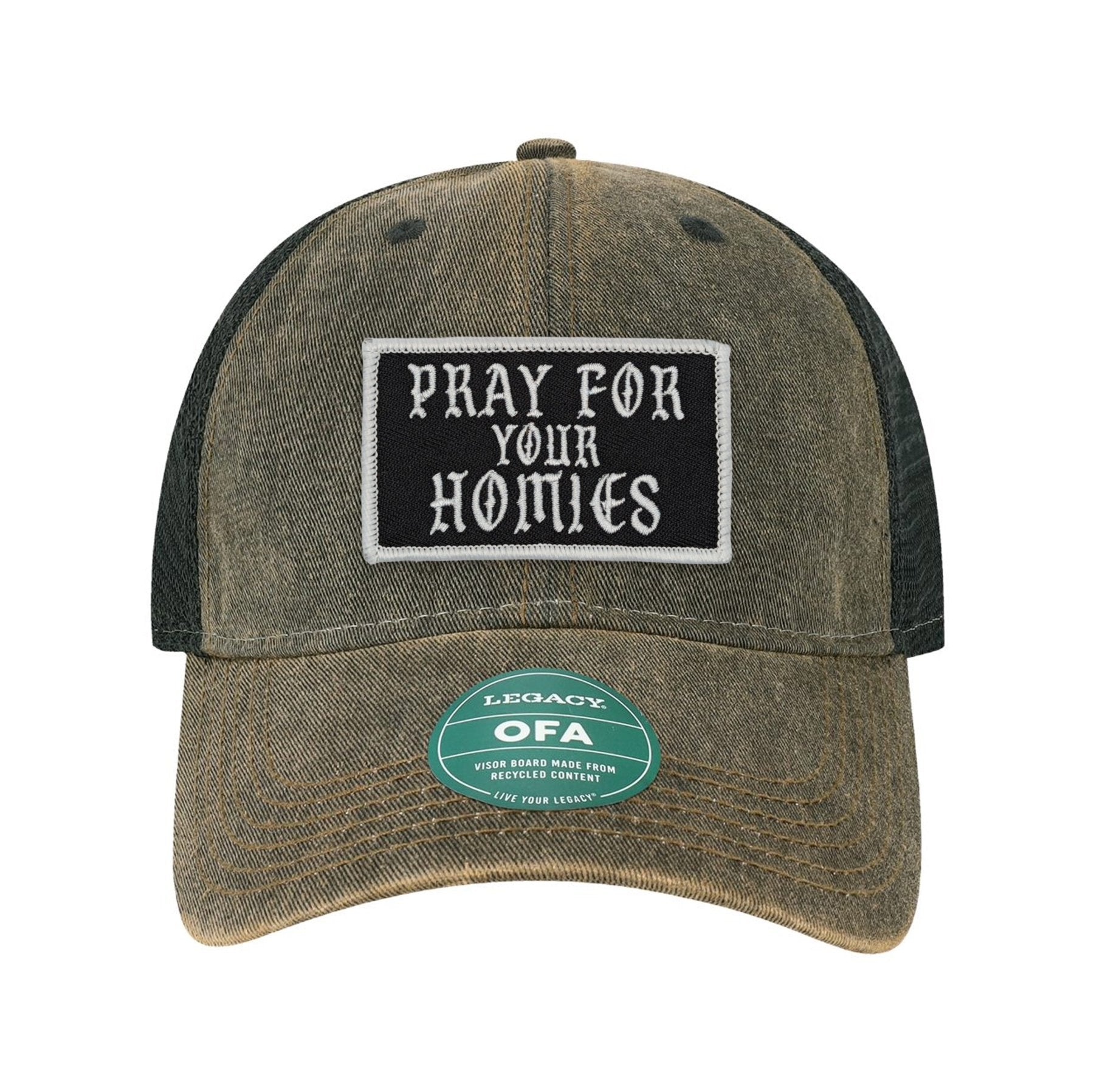 Pray For Your Homies Patch Old Trucker Hat - OSFA - Hat