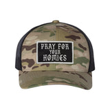Pray For Your Homies Patch Retro Trucker Hat - OSFA - Hat