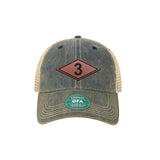 Ranger Batt Diamond Leather Dad Cap - 3rd Batt - Headwear