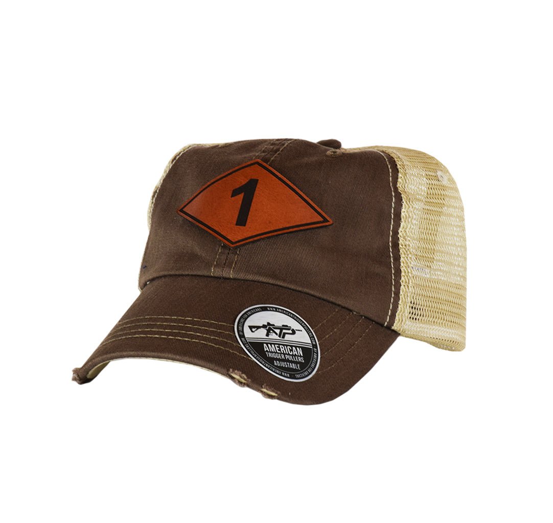 Ranger Batt Diamond Leather Dad Cap - 1st Batt - Headwear