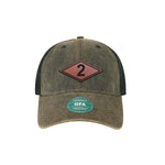 Ranger Batt Diamond Leather Dad Cap - 2nd Batt - Headwear