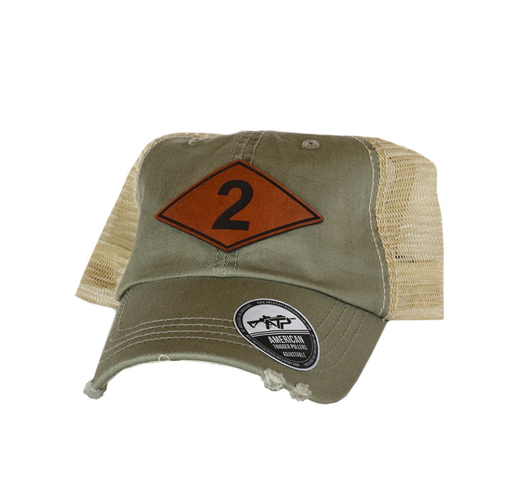 Ranger Batt Diamond Leather Dad Cap - 2D Batt - Headwear