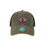 Ranger Batt Diamond Leather Dad Cap - 3rd Batt - Headwear