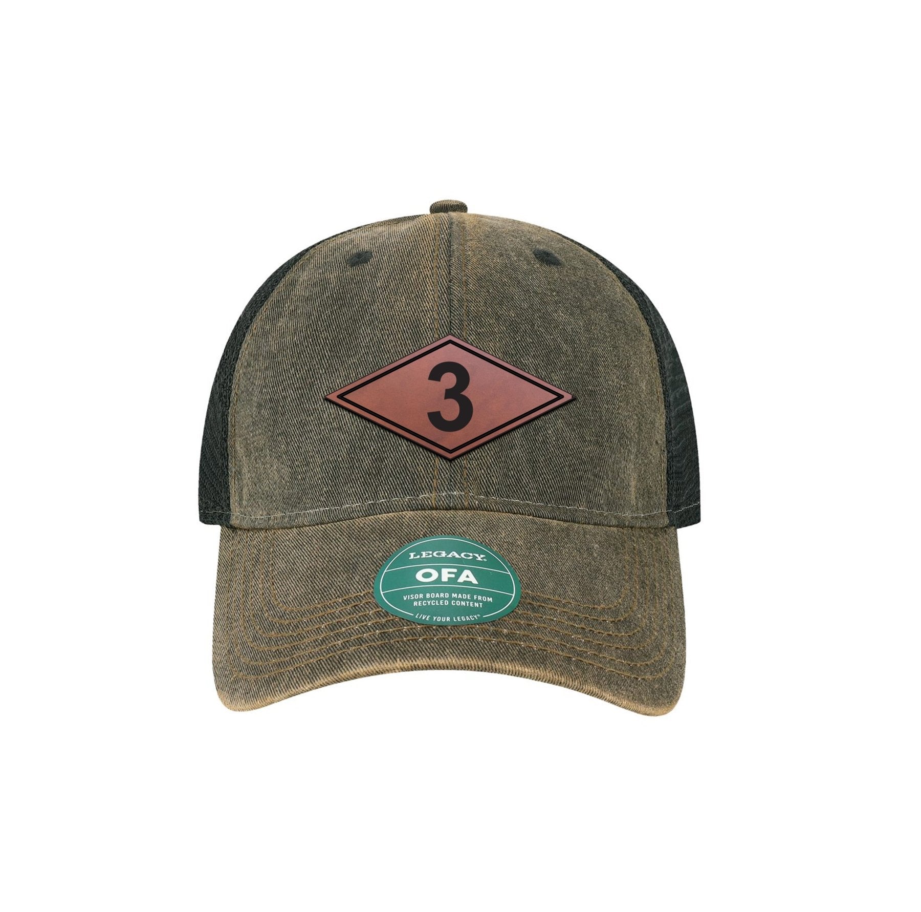3rd Ranger Diamond Cap Ranger Batt Diamond Leather Dad Cap – American Trigger Pullers