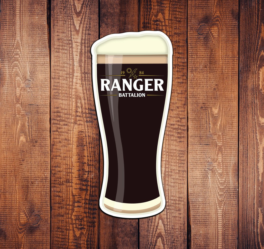 Ranger Batt Guinness Pint Sticker - 5" - Sticker