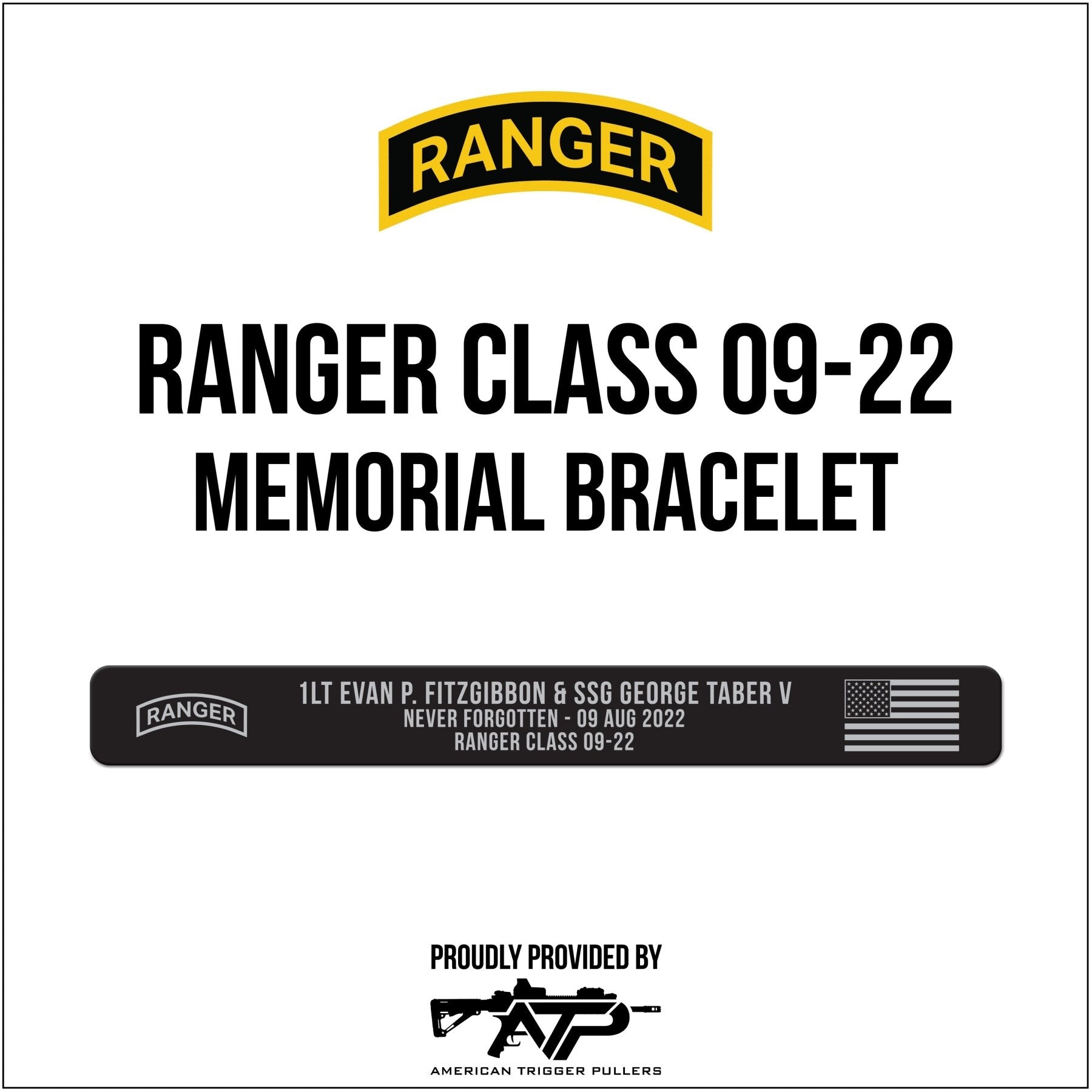 Ranger Class 09 - 22 Memorial Bracelet - Laser Engraving