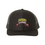 Ranger Scroll Snapbacks - Black/Black Mesh - Hat