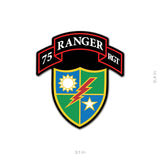 Ranger Scroll Sticker - 75th Regiment - Sticker