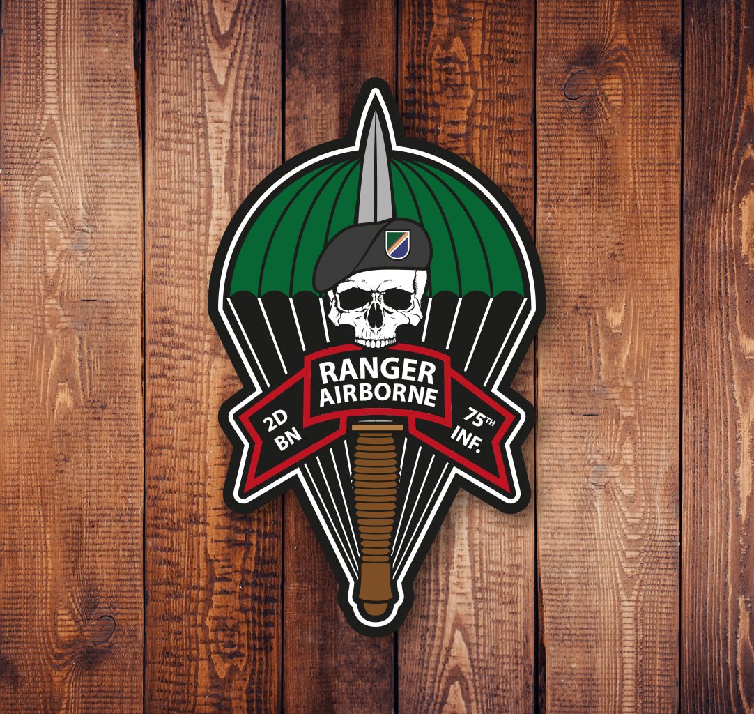 Ranger Skull Parachute Sticker - 1st Batt - Sticker