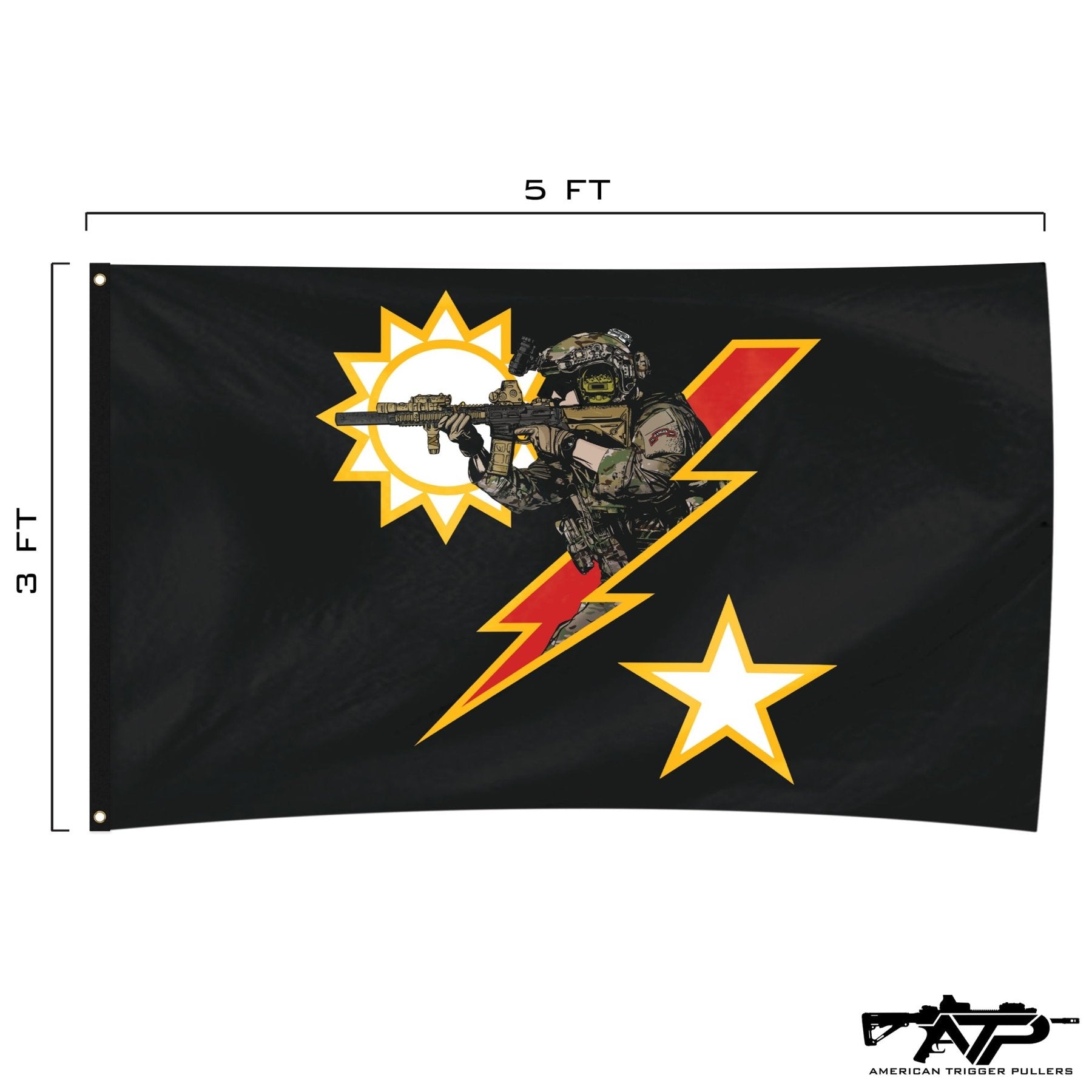 Ranger Star Sun Bolt Flag - 3' x 5' - Flag