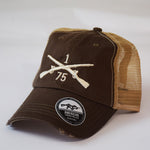 RGR Crossed Rifles Dad Hat - Brown/Khaki Mesh - Headwear