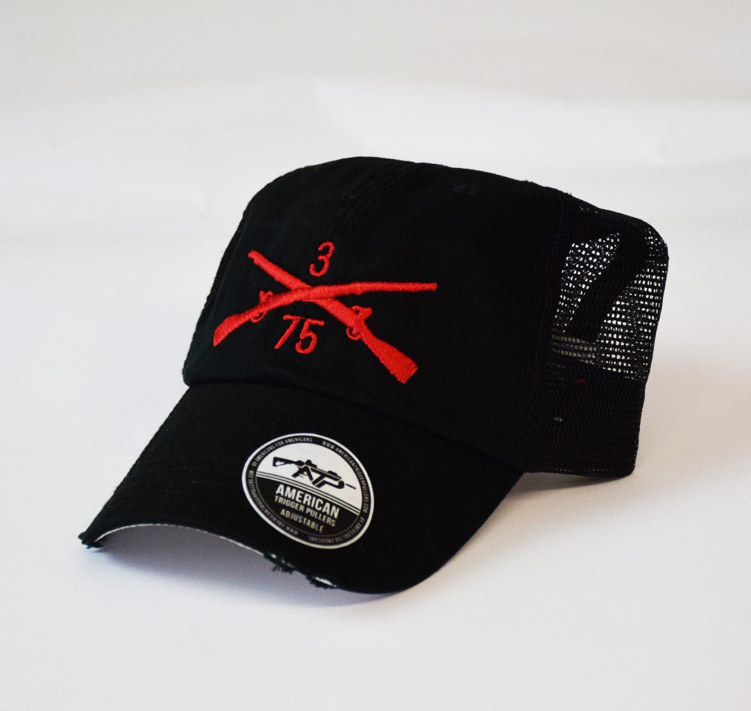 RGR Crossed Rifles Dad Hat - Black/Black Mesh - Headwear