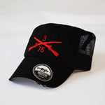 RGR Crossed Rifles Dad Hat - Black/Black Mesh - Headwear