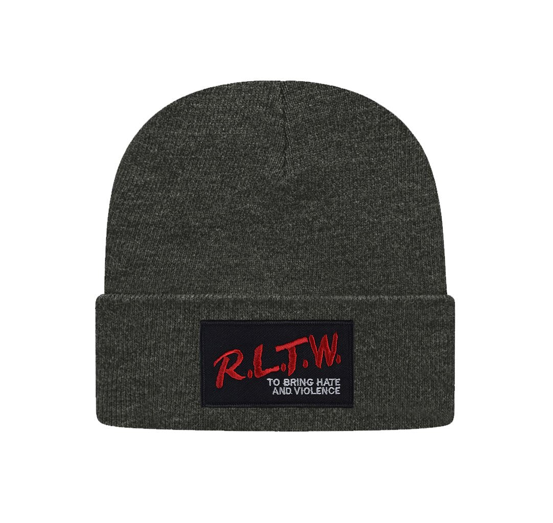 RLTW Hate & Violence Patch Cuff Beanie - 12" Cuffed Beanie - Beanie