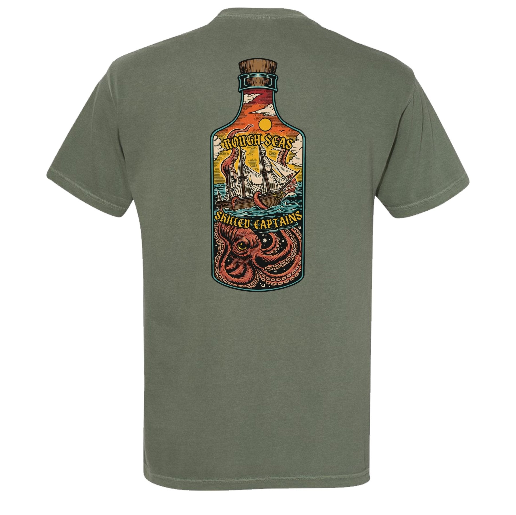 Rough Seas Skilled Captains Bottle Heavyweight Tee - Small - Shirt