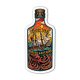 Rough Seas Skilled Captains Bottle Sticker - 4" - Sticker