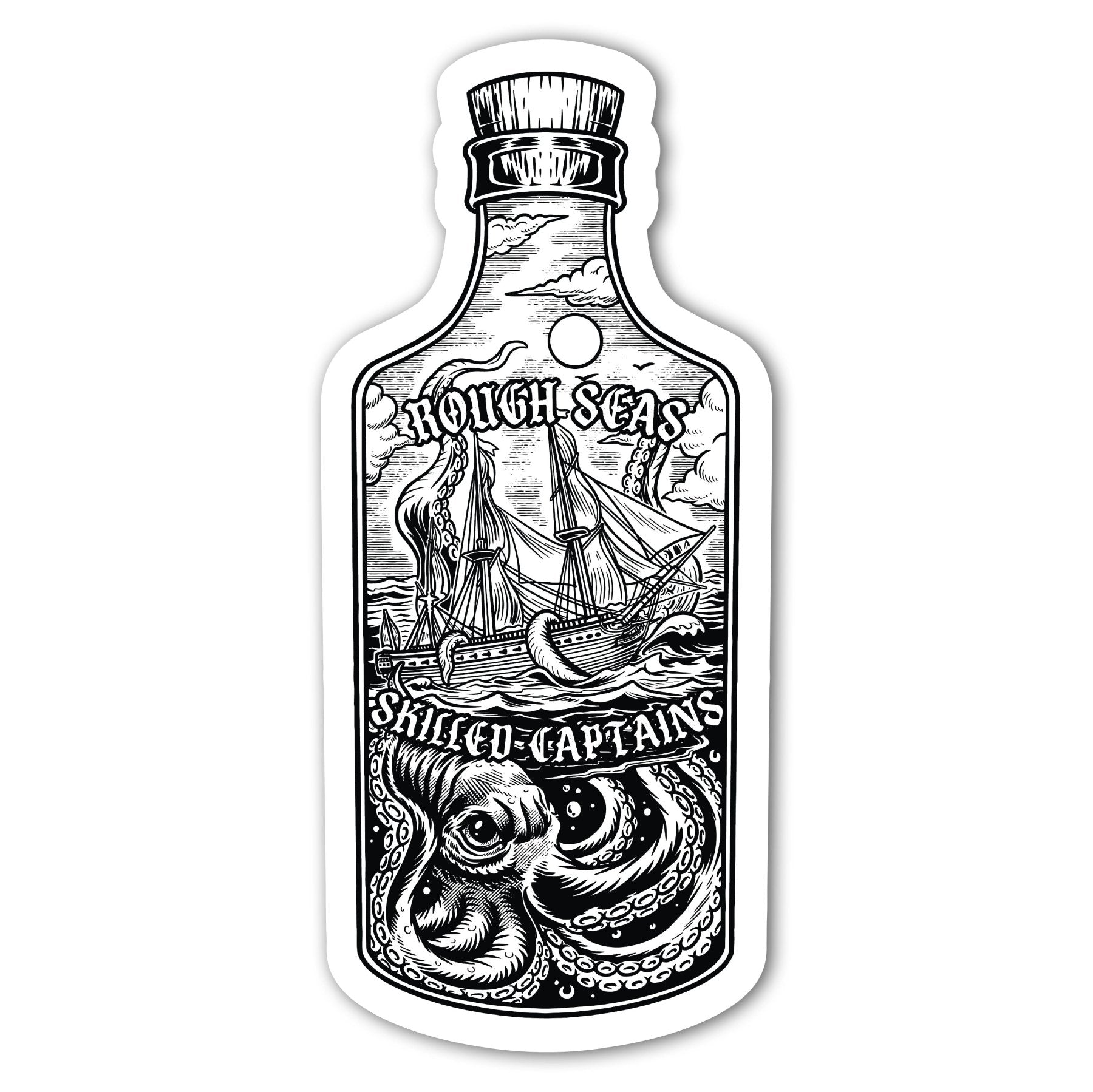 Rough Seas Subdued Sticker - 4" - Sticker