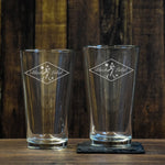 RUAS Diamond Pint Glass Set - Set of 2 - Glassware