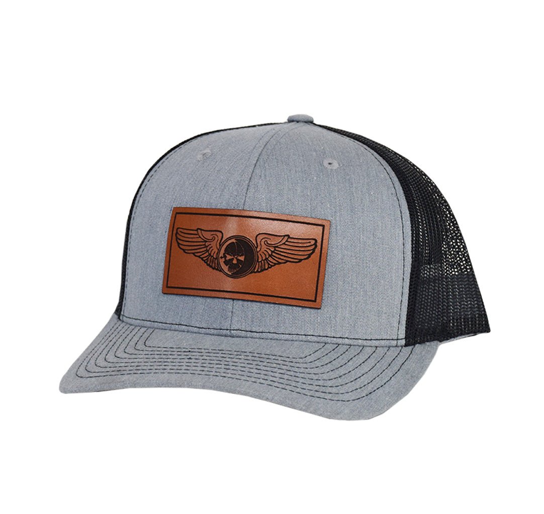 Sensor Wings Leather Snap - Back - Grey/Black Mesh - Headwear