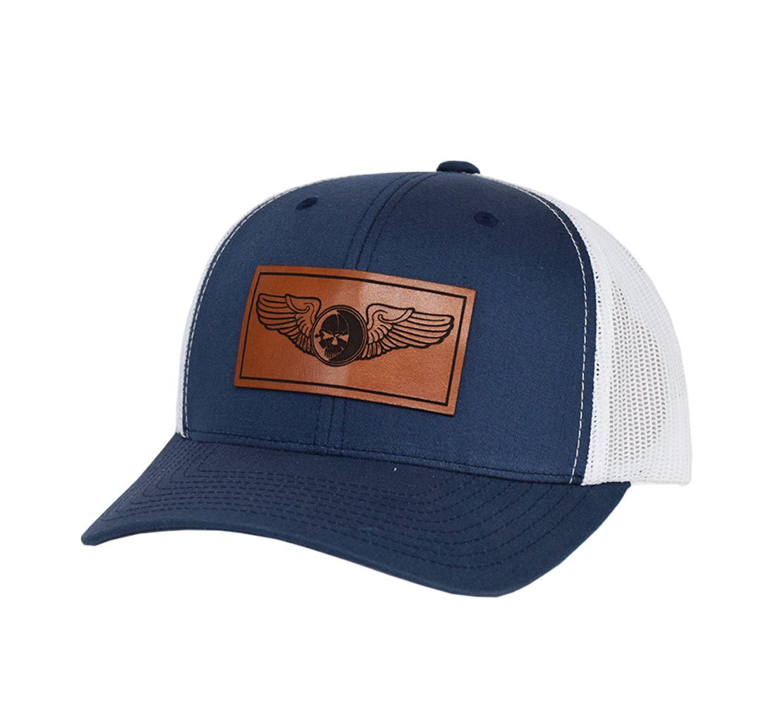 Sensor Wings Leather Snap - Back - Navy/White Mesh - Headwear