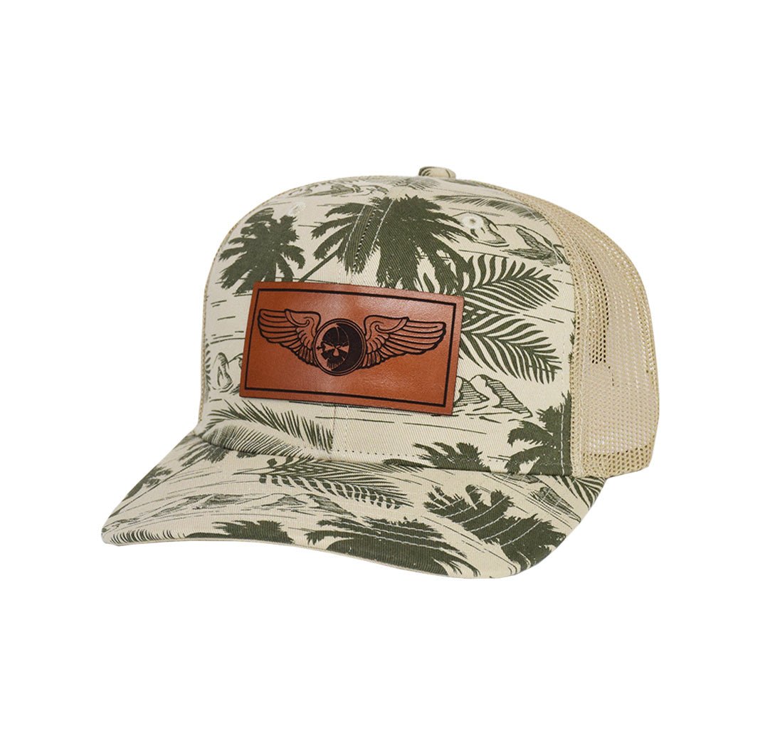 Sensor Wings Leather Snap - Back - OD Green/Khaki Palm Tree - Headwear