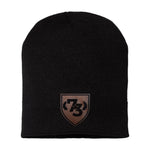 SGM Academy Class 73 Leather Patch Beanie - Black / No Cuff - No Discount