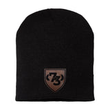 SGM Academy Class 73 Leather Patch Beanie - Black / No Cuff - No Discount