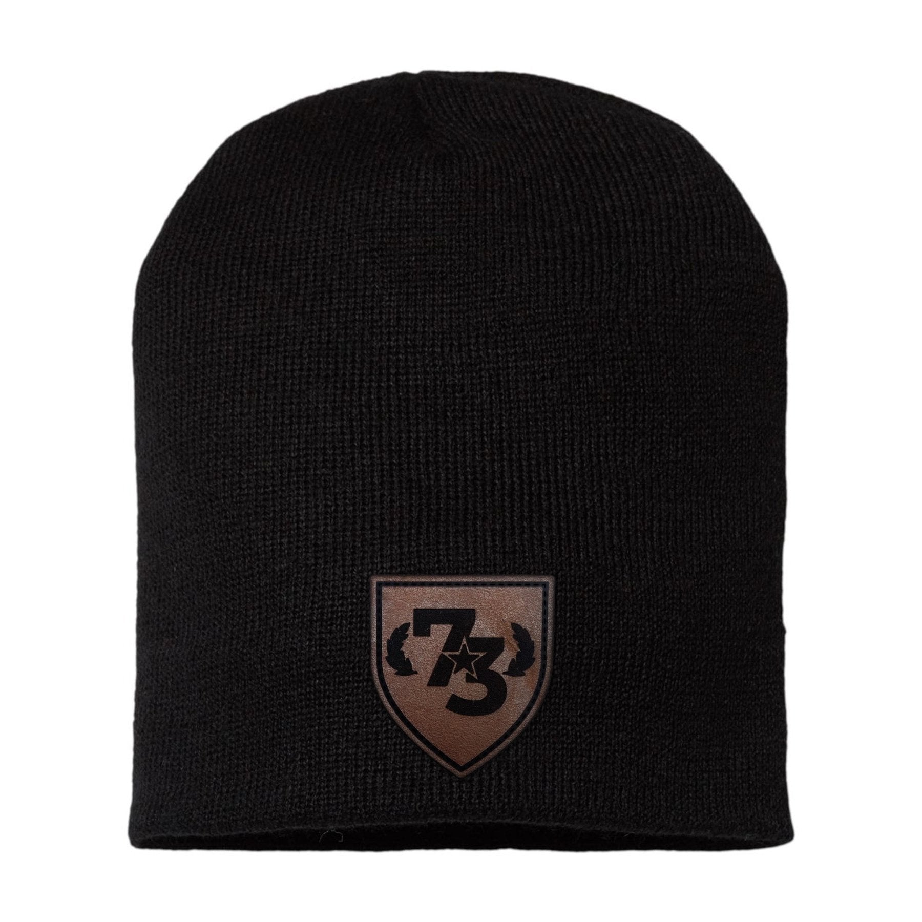 SGM Academy Class 73 Leather Patch Beanie - Black / No Cuff - No Discount