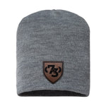 SGM Academy Class 73 Leather Patch Beanie - Grey / No Cuff - No Discount