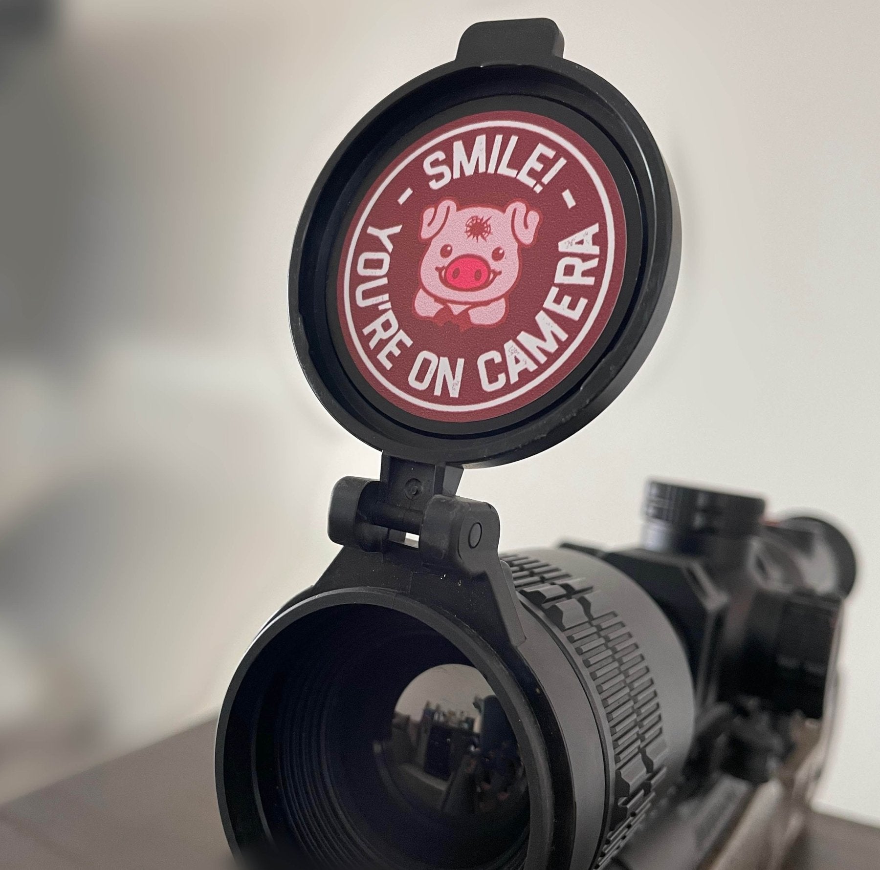 Smile Piggy! Scope Stickers - 1.8" Diameter - Sticker