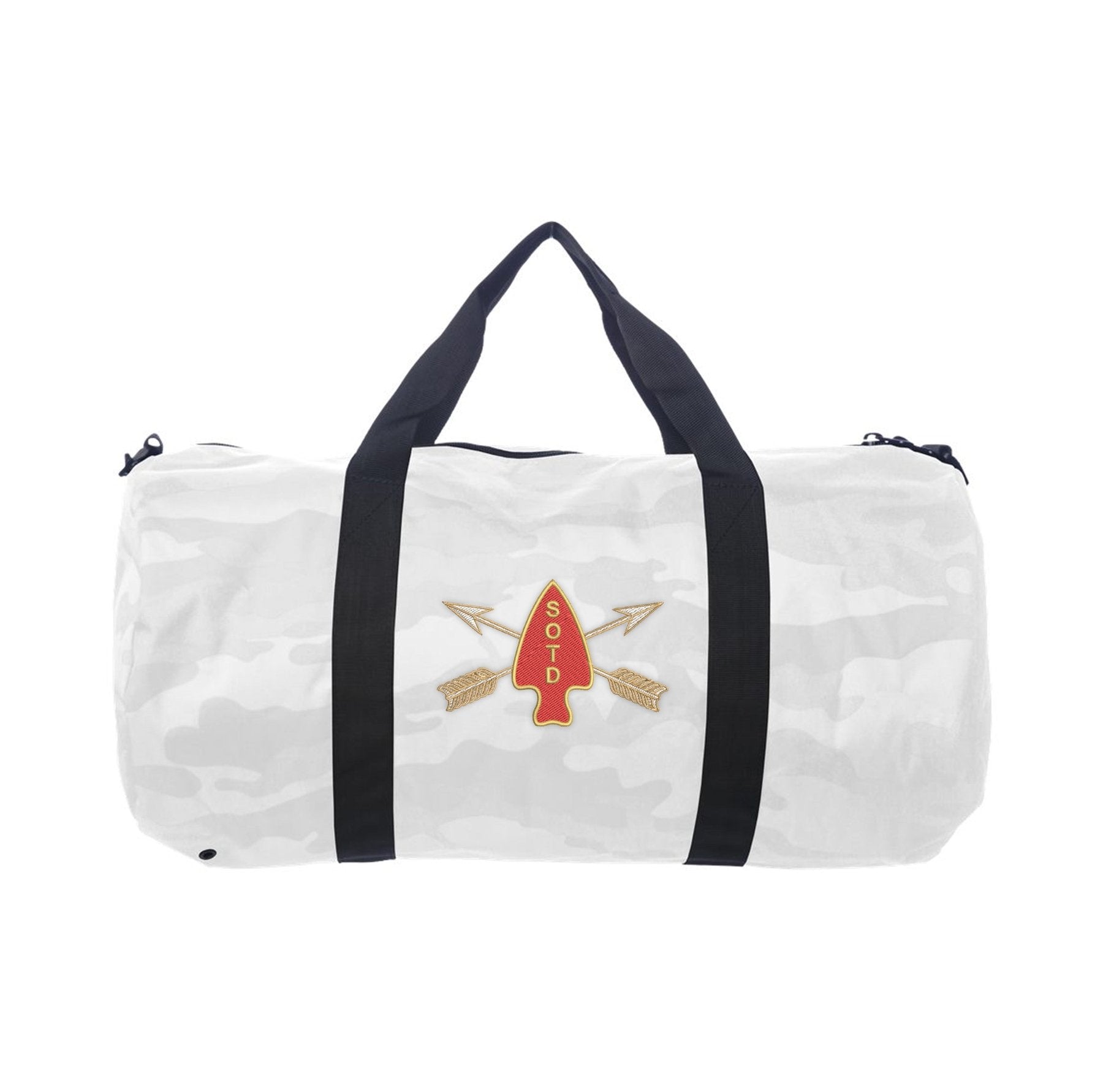 SOTD Logo Arrow Duffel Bag - White Camo - Private Duffel Bag