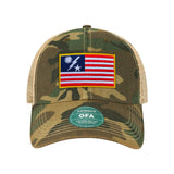 SSB Flag Patch Dad Hat - Woodland/Khaki Mesh - 