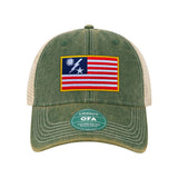 SSB Flag Patch Dad Hat - Dark Green/Khaki Mesh - 