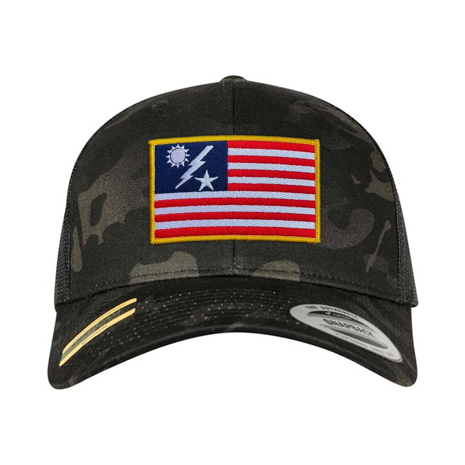 SSB Flag Patch Snapback - Black Multicam - Headwear