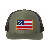 SSB Flag Patch Snapback - OD Green/Black Mesh - Headwear