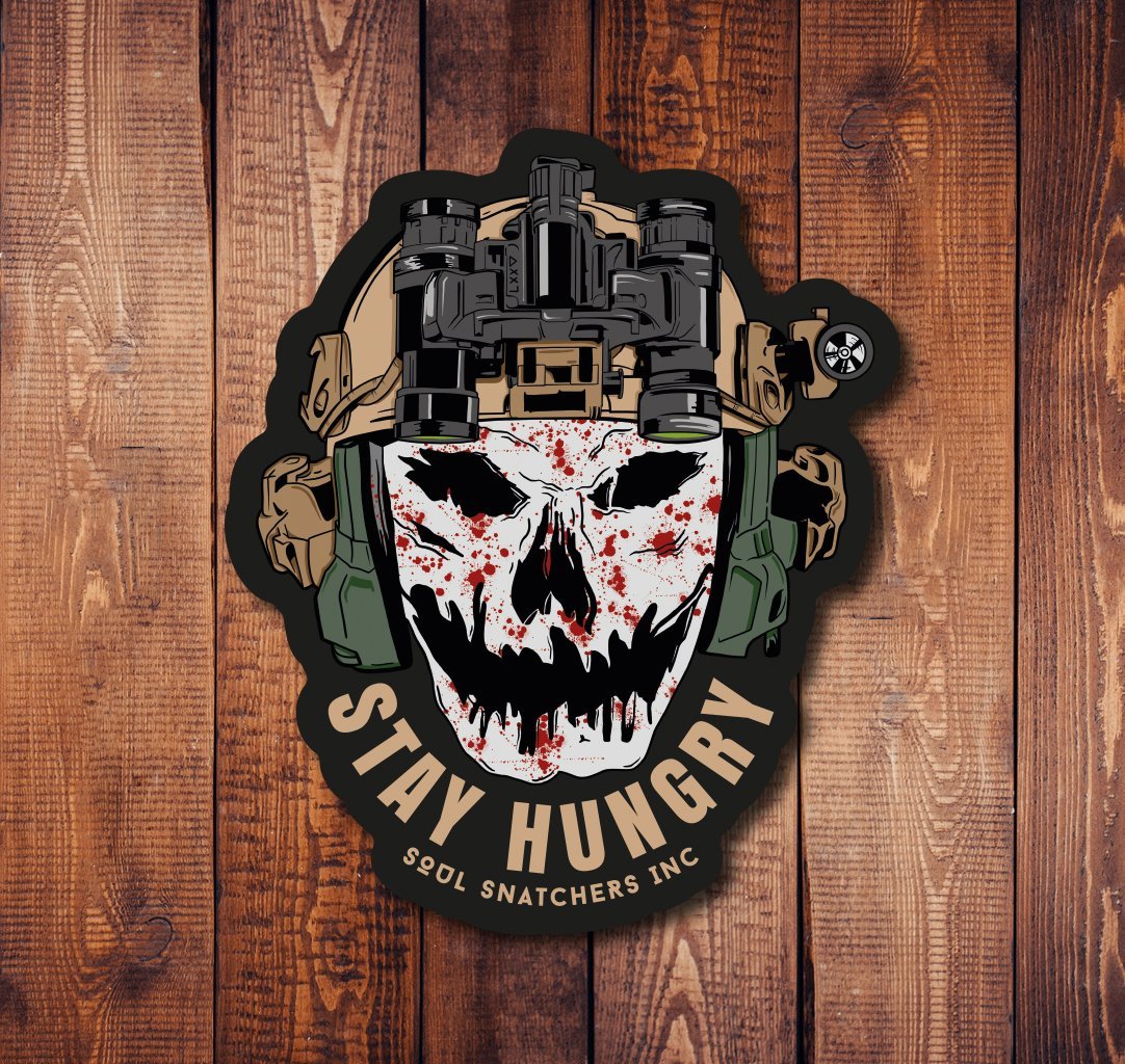 SSI Stay Hungry Skull Sticker - 4" - Sticker