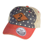 Star Spangled Batt Diamond Leather Patch Hat - OSFM - Headwear